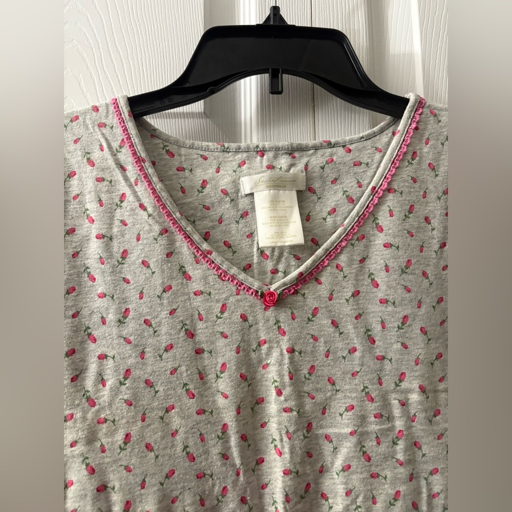 Secret Treasures Gray Sleepwear with Pink Floral Design - Picture 2 of 5